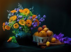 Wazon, Kwiaty, Owoce