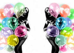 Kobiety, Kolorowe, Balony