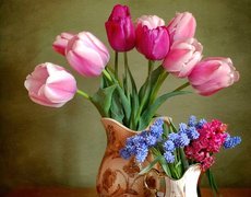 Wazon, Kwiaty, Tulipany