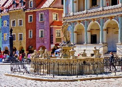 Fontanna, Kamieniczki, Stary, Rynek, Poznań