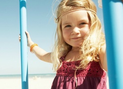 Mała, Blondyneczka, Opaska, Plaża