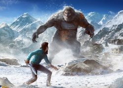 Ajay Ghale w walce z Yeti w grze Far Cry 4