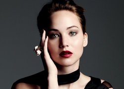 Kobieta, Jennifer Lawrence, Aktorka, Makijaż, Ręka, Pierścień