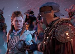 Aloy i mężczyzna w grze Horizon Zero Dawn