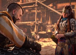 Aloy i mężczyzna z gry Horizon Forbidden West