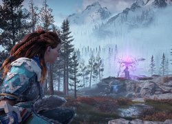 Aloy, Góry, Las, Gra, Horizon Zero Dawn