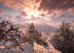 Gra, Horizon Zero Dawn, Dziewczyna, Aloy, Góry