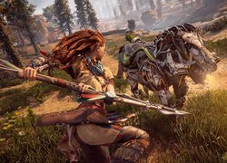 Aloy walcząca z maszyną w Horizon Zero Dawn