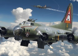 Amerykański bombowiec Boeing B-17 zwany latającą fortecą