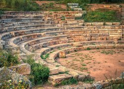 Amfiteatr, Ancient Theater of Aptera, Kamienie, Ruiny, Kreta, Grecja