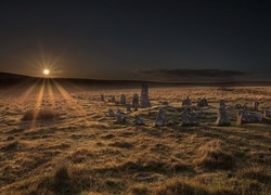 Angielski Park Narodowy Dartmoor w promieniach słońca