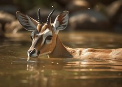 Antylopa impala w wodzie