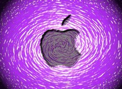 Apple na różowym tle