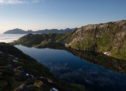 Niebo, Góry, Skały, Morze, Lofoty, Norwegia