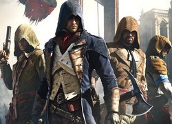 Gra, Assassins Creed Unity, Postać, Arno Dorian, Mężczyźni, Broń, Kaptury