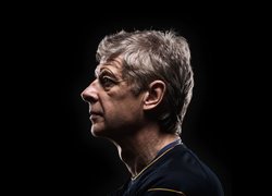 Mężczyzna, Portret, Profil, Arsene Wenger, Trener, Piłkarz, Czarne tło