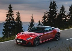 Czerwony, Aston Martin DBS, Superleggera, Droga