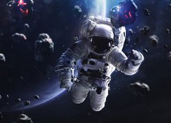 Astronauta wśród meteorytów