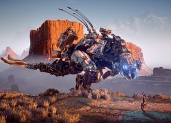 Atak maszyny bojowej Thunderjaw w grze Horizon Zero Dawn