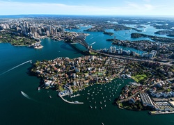 Australia, Sydney, Port, Miasto, Z lotu ptaka
