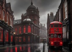 Autobus piętrowy na ulicy Londynu