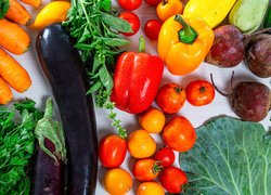 Warzywa, Bakłażany, Pomidory, Papryka, Buraki, Marchew, Zioła