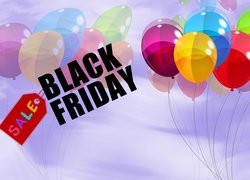 Napis, Black Friday, Balony, Grafika