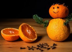 Bałwanek z pomarańczy i mandarynki