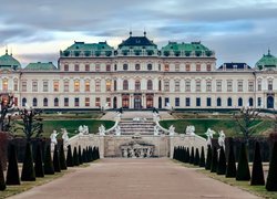 Pałac, Belweder, Aleja, Park, Wiedeń, Austria