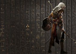 Assassins Creed Origins, Bayek, Ściana, Hieroglify