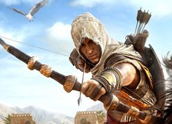 Bayek strzelający z łuku