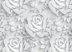 Białe graficzne róże
