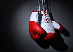 Biało-czerwone rękawice bokserskie