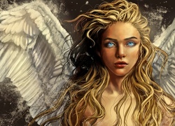 Blond anioł w grafice fantasy