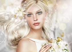 Blondynka z motylami