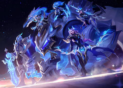 Gra, League of Legends, Prestige Edition, Postacie, Aatrox, Ashe, Caitlyn, Akali, Maokai, Kindred, DRX, Uniformy, Broń, Smok