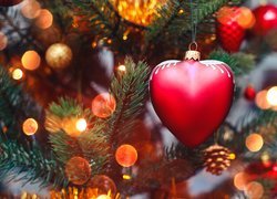 Bombka, Serce, Święta, Boże Narodzenie