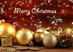 Kompozycja, Boże Narodzenie, Świąteczne, Bombki, Życzenia, Merry Christmas