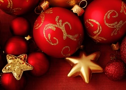Boże Narodzenie, Czerwone, Bombki, Ozdoby, Dekoracja