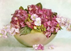 Bukiet kwiatów w miseczce