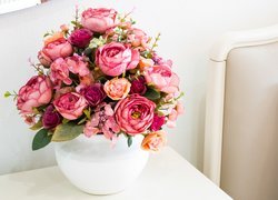 Kwiaty, Bukiet, Róże, Wazon