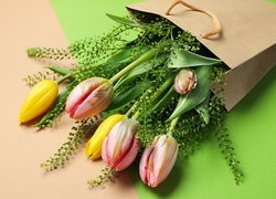 Kwiaty, Tulipany, Papierowa, Torba