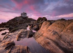 Portugalia, Miramar, Kapliczka, Kościół, Capela do Senhor da Pedra, Morze, Skały