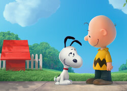 Charlie Brown i pies Snoopy z filmu animowanego Fistaszki