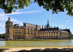 Francja, Chambord, Zamek, Chateau de Chambord, Rzeka Cosson, Park, Drzewa