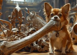 Mały, Pies, Chihuahua, Duża, Kość