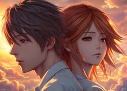 Chłopak, Dziewczyna, Wschód słońca, Manga Anime