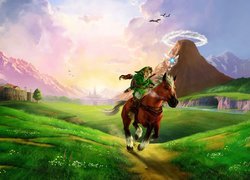 Chłopiec na koniu w grze The Legend of Zelda