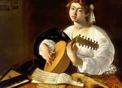 Obraz, Malarstwo, Chłopiec, Lutnia, Michelangelo Merisi da Caravaggio