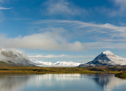 Alaska, Chmury, Jezioro, Góry